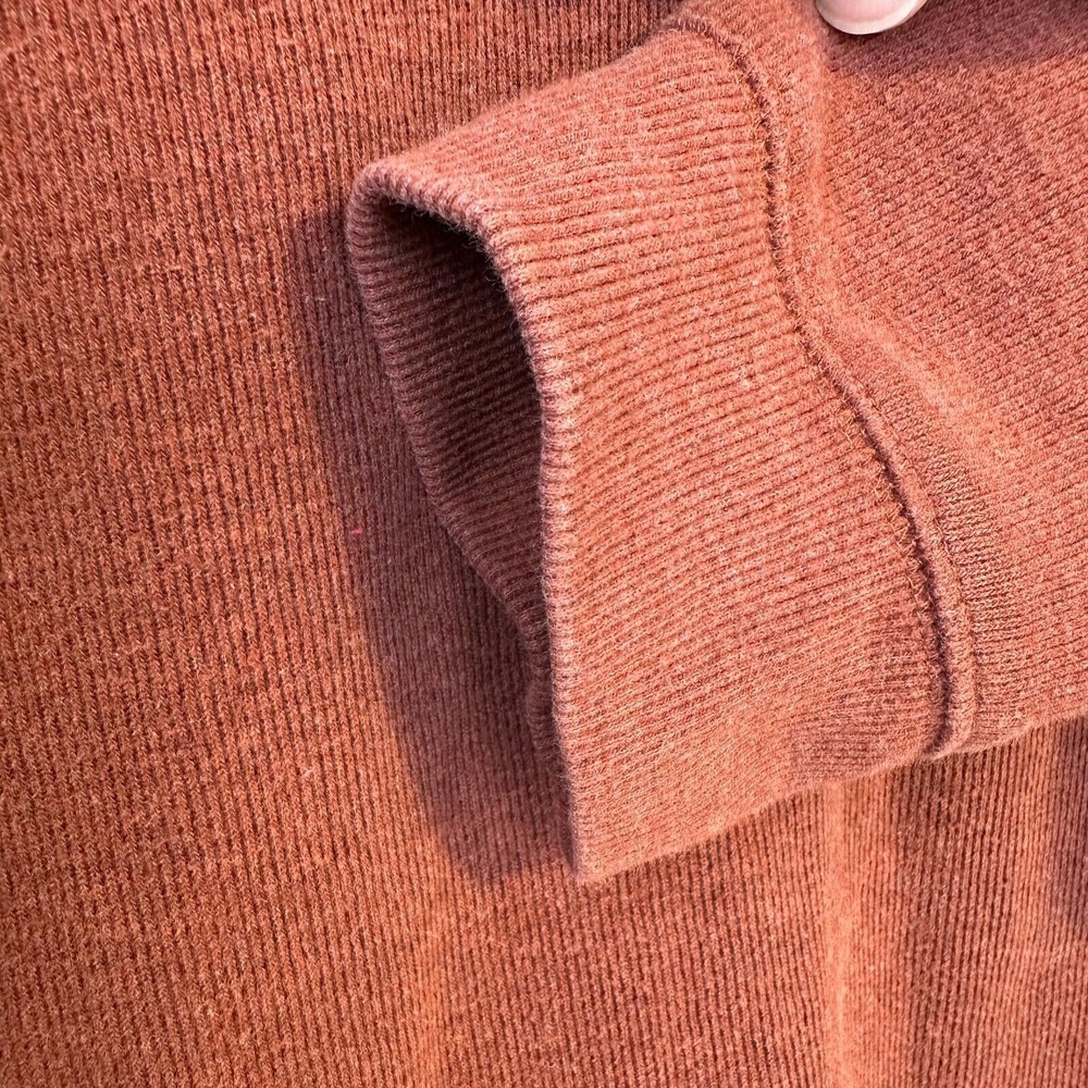 Tasso Elba Spa Mens Rust Red Dad Pullover Henley Cotton Sz XXL 1/4‎ Zip Sweater - Picture 12 of 16